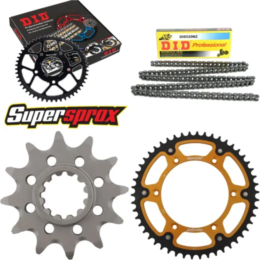 Chain Kit Stealth gold for: HUSQVARNA TC250 06-08 12-50-116 DID520NZ Clip