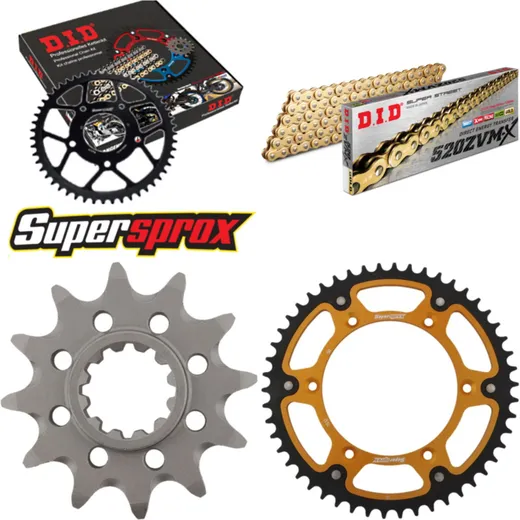 Kettensatz Stealth gold für: HUSQVARNA TC250 06-08 12-50-116 DID520ZVM-X(G&G) Endlos