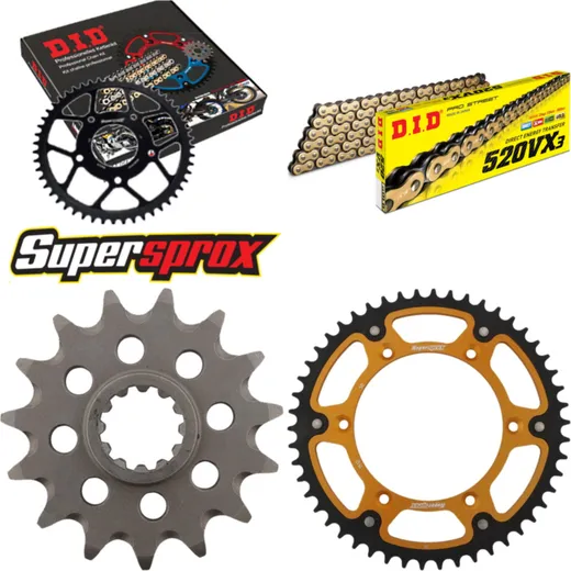 Chain Kit Stealth gold for: HUSQVARNA TE350 90-91/TE450 15-50-116 DID520VX3(G&B) endless