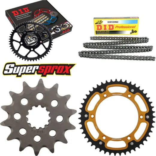 Kettensatz Stealth gold für: HUSQVARNA TC510 08-12 14-47-116 DID520NZ Clip