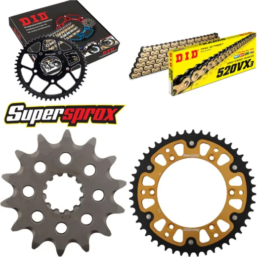 Chain Kit Stealth gold for: HUSQVARNA TE350 92-96/TE510 14-48-116 DID520VX3(G&B) endless