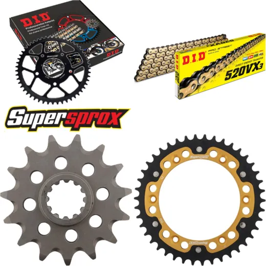 Chain Kit Stealth gold for: HUSQVARNA SMR450 05-06/SMR45 15-42-114 DID520VX3(G&B) rivet