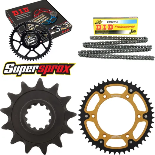 Kettensatz Stealth gold für: HUSABERG FC450 04-06 13-48-116 DID520NZ Clip