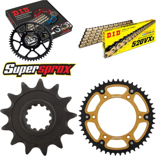 Chain Kit Stealth gold for: HUSABERG FC450 04-06 13-48-116 DID520VX3(G&B) Clip