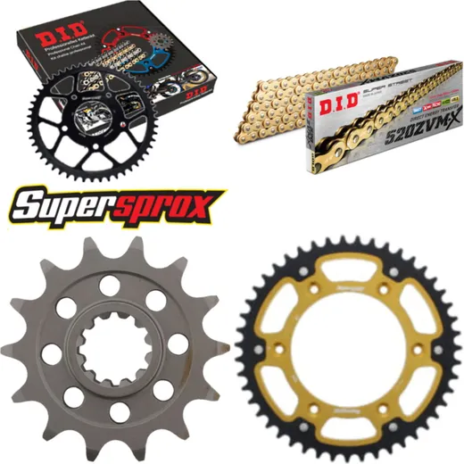 Kettensatz Stealth gold für: HUSABERG TE 501 00-00 14-47-120 DID520ZVM-X(G&G) Niet