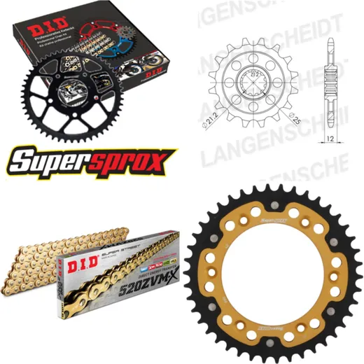 Chain Kit Stealth gold for: HUSABERG FS450 E /C 04-08/FC 15-42-118 DID520ZVM-X(G&G) endless