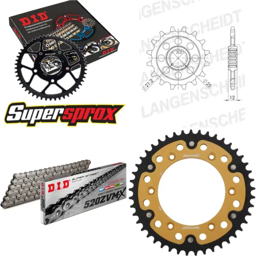 Kettensatz Stealth gold für: HUSABERG FE650 E 03-08 15-45-114 DID520ZVM-X Endlos
