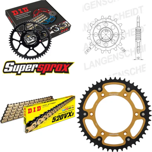 Chain Kit Stealth gold for: HUSABERG FE501 /S /E 03-04 15-48-120 DID520VX3(G&B) endless