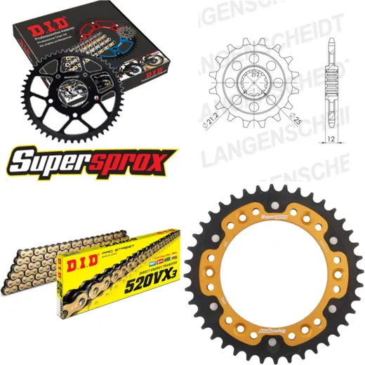 Chain Kit Stealth gold for: HUSABERG FS650 SM 04-07 15-40-112 DID520VX3(G&B) rivet