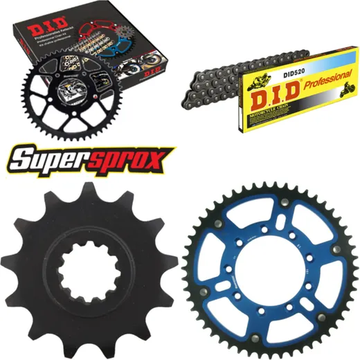 Chain Kit Stealth blue TM Cross 125 03-12 13-51-114 DID520 Clip
