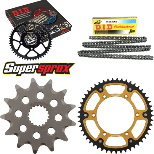 Chain Kit Stealth gold for: SUZUKI RM125 92-93/RM125 00- 13-49-114 DID520NZ Clip