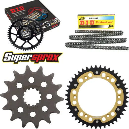 Chain Kit Stealth gold for: SUZUKI DR350 S 90-93 14-43-108 DID520NZ Clip