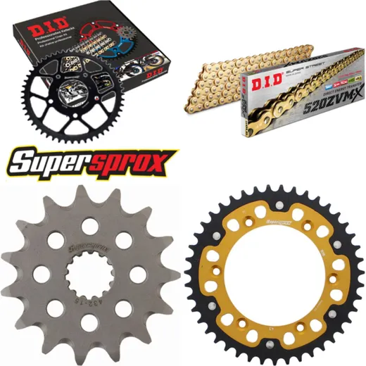 Kettensatz Stealth gold für: SUZUKI DR350 SE 96-96/DR350 15-43-108 DID520ZVM-X(G&G) Niet