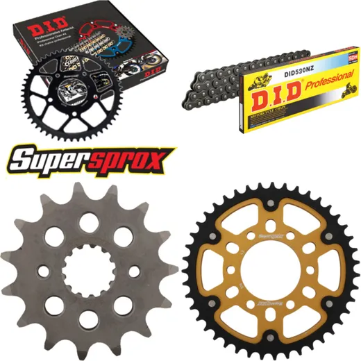 Kettensatz Stealth gold für: SUZUKI GSX400 FE Katana 81-83 15-43-104 DID530NZ Clip