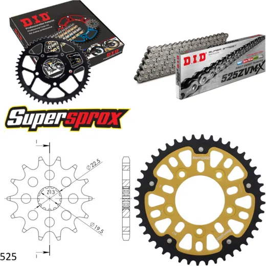 Chain Kit Stealth gold for: SUZUKI GSX-R 400 91-97 14-44-108 DID525ZVM-X endless