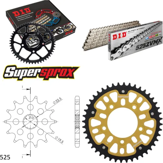 Chain Kit Stealth gold for: SUZUKI GSX-R 400 91-97 14-44-108 DID525ZVM-X(S&S) endless