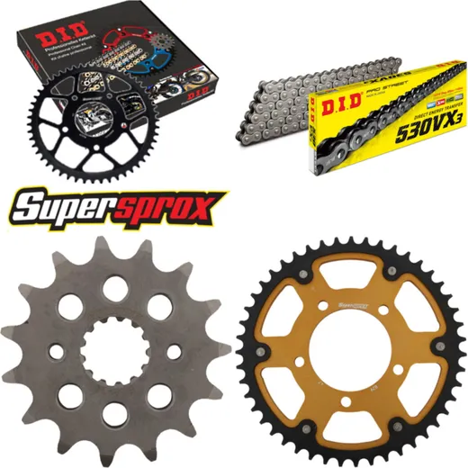 Chain Kit Stealth gold for: SUZUKI GSF600 Bandit /S 95-99 15-47-110 DID530VX3 rivet