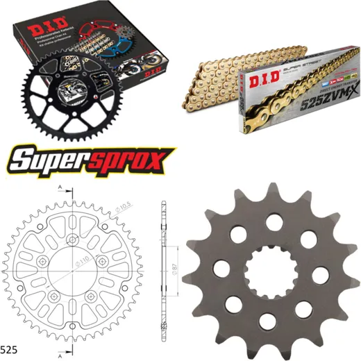 Chain Kit Stealth gold for: SUZUKI SV650 99-06/SV650 A 0 15-45-110 DID525ZVM-X(G&G) rivet