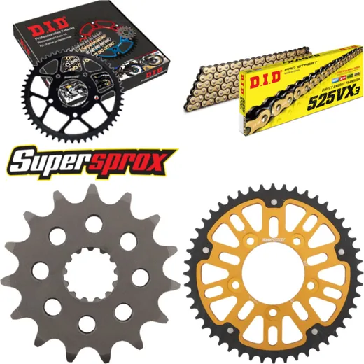 Kettensatz Stealth gold für: SUZUKI GSF650 A /SA ABS 07 15-48-118 DID525VX3(G&B) Endlos