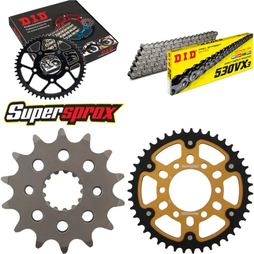 Chain Kit Stealth gold for: SUZUKI GSX750 EF 84-88/GSX75 14-43-114 DID530VX3 rivet