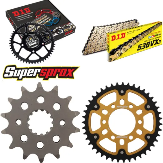 Chain Kit Stealth gold for: SUZUKI GSX750 EF 84-88/GSX75 14-43-114 DID530VX3(G&B) rivet