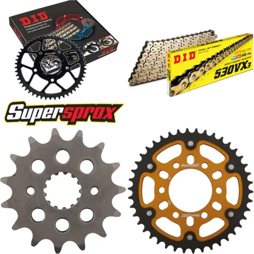 Chain Kit Stealth gold for: SUZUKI GSX750 AE /Inazuma 98 15-42-112 DID530VX3(G&B) rivet