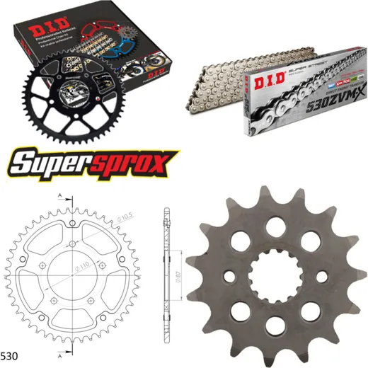 Chain Kit Stealth gold for: SUZUKI GSX750 F /FX 98-06 15-45-116 DID530ZVM-X(S&S) endless