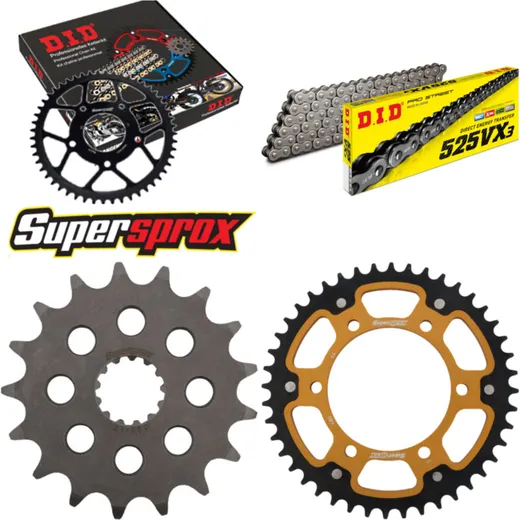 Chain Kit Stealth gold for: SUZUKI GSX-S 1000 F / ABS 15 17-44-116 DID525VX3 endless
