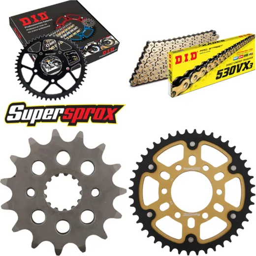 Chain Kit Stealth gold for: SUZUKI GSX1200 Inazuma 99-00 15-44-112 DID530VX3(G&B) endless