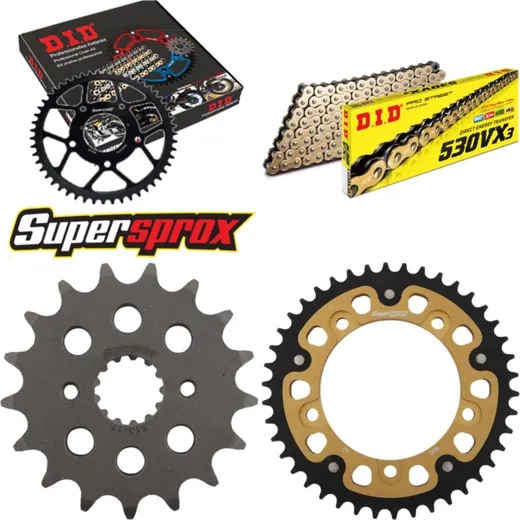 Chain Kit Stealth gold for: SUZUKI GSX-R 1000 01-06 17-42-110 DID530VX3(G&B) rivet