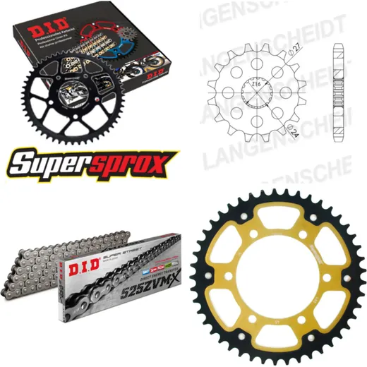 Chain Kit Stealth gold for: SUZUKI GSX-R 1000 17 17-45-120 DID525ZVM-X rivet