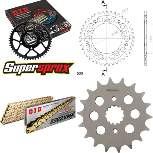 Chain Kit Stealth gold for: SUZUKI GSX1400 01-10 18-41-116 DID530ZVM-X(G&G) endless