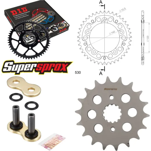 Chain Kit Stealth gold for: SUZUKI GSX1400 01-10 18-41-116 DID530ZVM-X(G&G) rivet