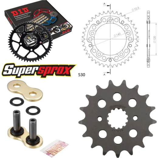 Chain Kit Stealth gold for: SUZUKI SV1000 S 03-07 17-40-108 DID530ZVM-X(G&G) rivet