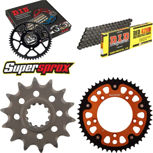 Chain Kit Stealth orange for: KTM SX65 02-11 14-50-112 DID420D Clip