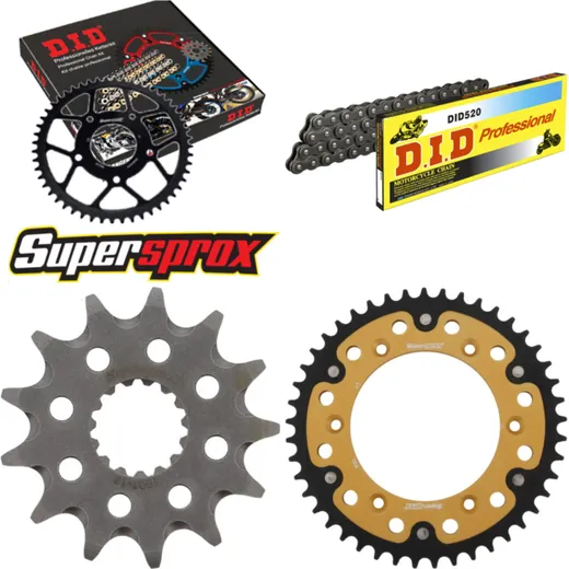 Chain Kit Stealth gold for: KTM 125 LC2 97-00/Sting 125 13-45-110 DID520 Clip