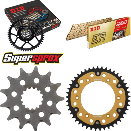 Chain Kit Stealth gold for: KTM 125 LC2 97-00/Sting 125 13-45-110 DID520ERT2(G&G) Clip