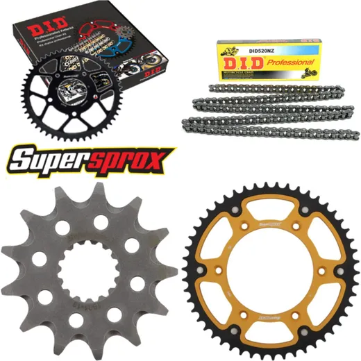 Chain Kit Stealth gold for: KTM 125 LC2 80 Km/h 97-00 13-50-116 DID520NZ Clip