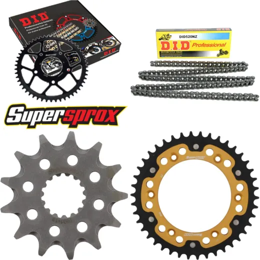 Chain Kit Stealth gold for: KTM Sting 125 97-00 13-42-108 DID520NZ Clip