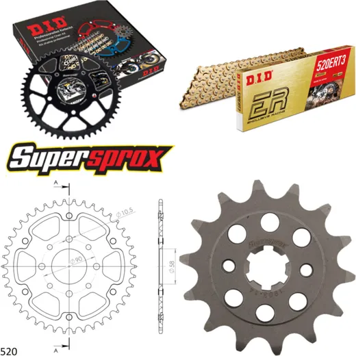 Chain Kit Stealth orange for: KTM 200 Duke 11-14 14-42-118 DID520ERT2(G&G) Clip