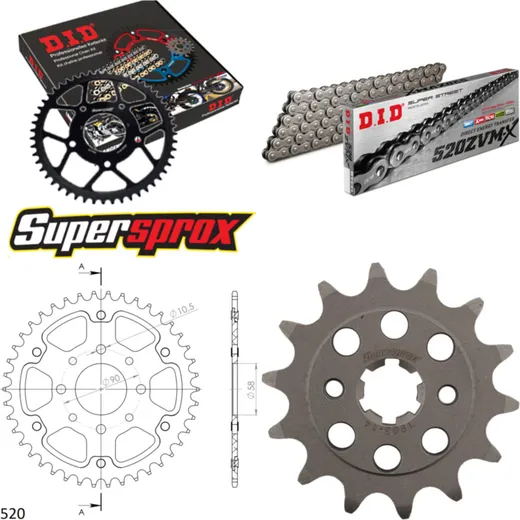 Chain Kit Stealth orange for: KTM 200 Duke 11-14 14-42-118 DID520ZVM-X rivet