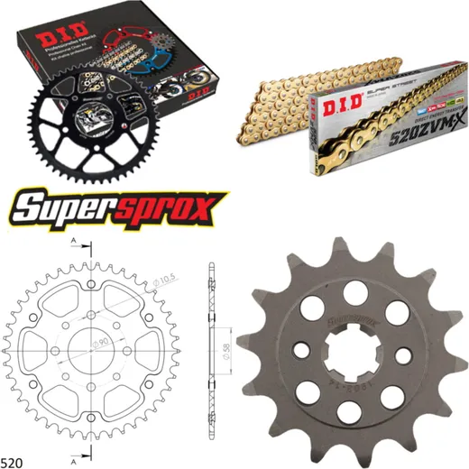 Chain Kit Stealth orange for: KTM 200 Duke 11-14 14-42-118 DID520ZVM-X(G&G) rivet