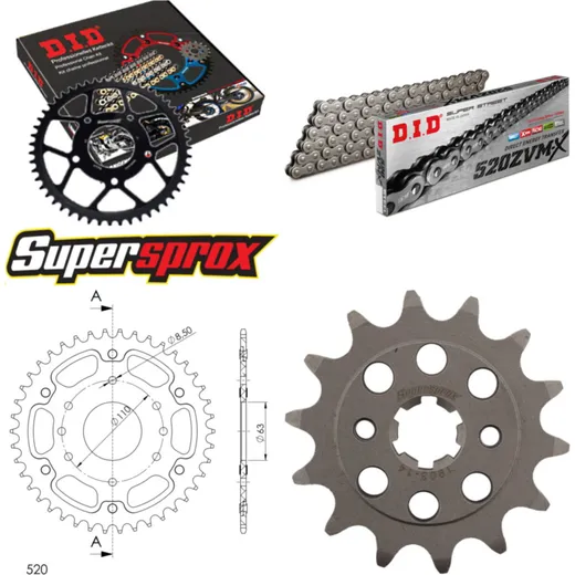 Chain Kit Stealth orange for: KTM 200 Duke 15- 14-42-118 DID520ZVM-X endless