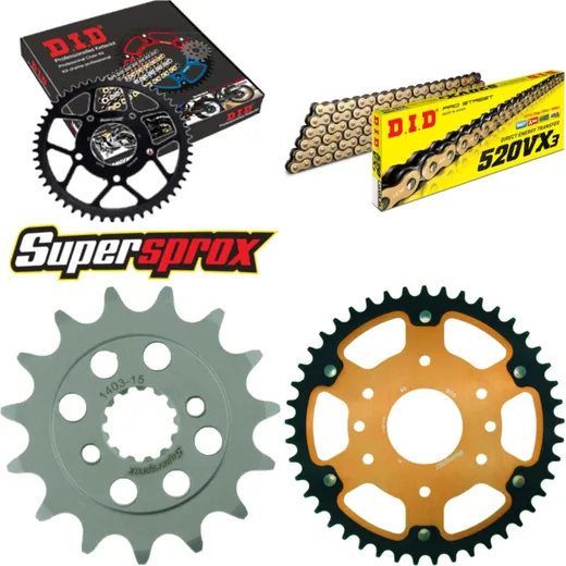 Chain Kit Stealth orange for: KTM Duke 13-15/RC 390 13-15 15-45-114 DID520VX3(G&B) Clip