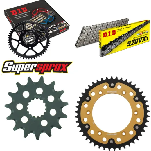 Chain Kit Stealth gold for: KTM EGS400 LC4 93-98/EGS400 15-45-118 DID520VX3 Clip