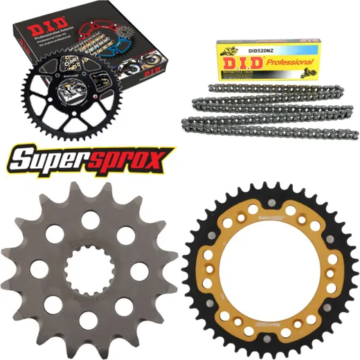 Chain Kit Stealth gold for: KTM Duke 94-96/Adventure 640 16-42-118 DID520NZ Clip