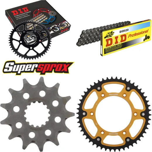 Chain Kit Stealth gold for: KTM EXC125 Enduro 98-12/EXC2 13-50-120 DID520 Clip