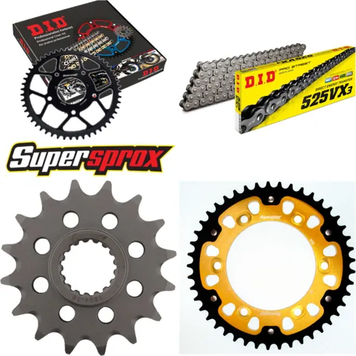 Chain Kit Stealth gold for: KTM Superenduro 950 R 06-10 16-45-118 DID525VX3 rivet