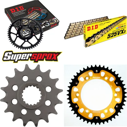 Chain Kit Stealth gold for: KTM Superenduro 950 R 06-10 16-45-118 DID525VX3(G&B) endless