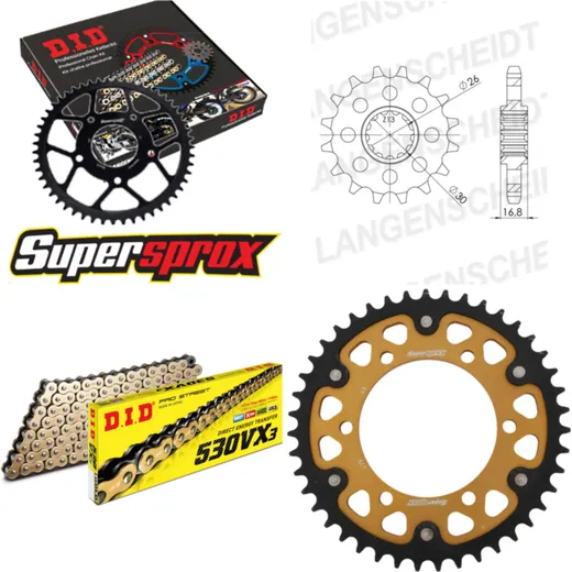 Kettensatz Stealth gold MUZ 1000 S 01-08 17-43-108 DID530VX3(G&B) Endlos
